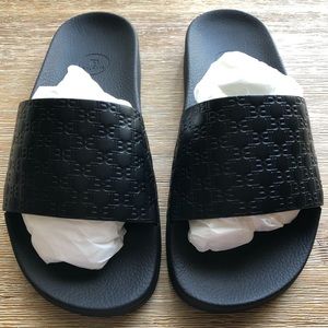 BALMAIN Calypso Monogram Slide Sandals